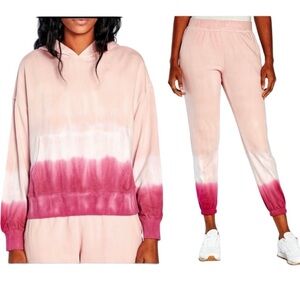 Wildfox Pink Ombre Tie-Dye Hoodie & Jogger Set Size XS